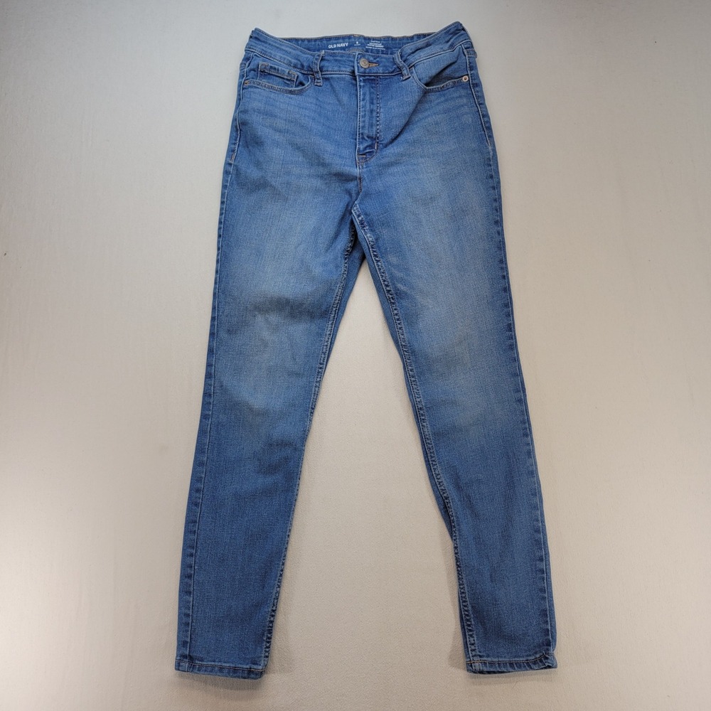 Old Navy Jeans Women 8 Short Blue Rockstar Super Skinny High Rise Secret-Slim